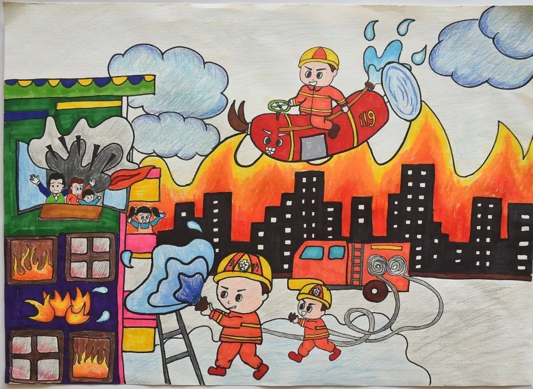 Tranh mẫu 4: ước mơ làm lính cứu hỏa