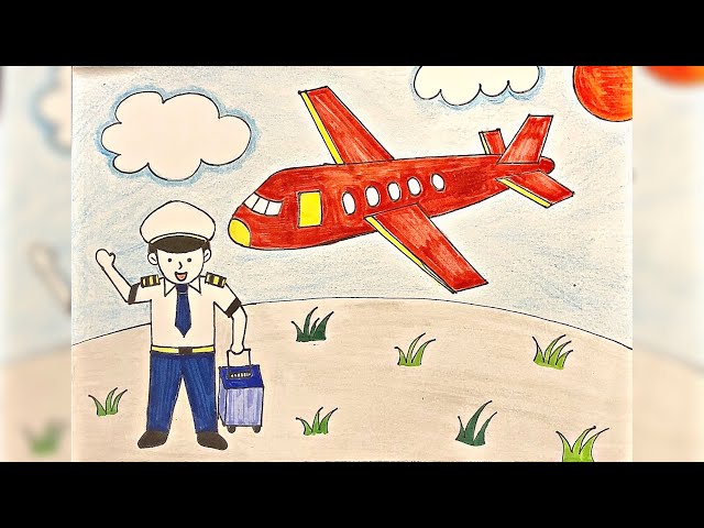Tranh mẫu 5: ước mơ của em làm phi công