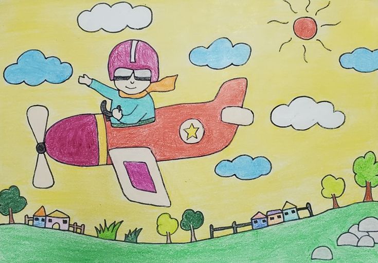 Tranh mẫu 7: ước mơ của em làm phi công