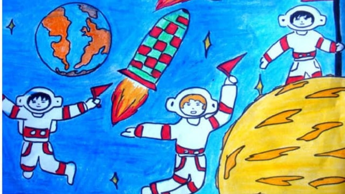 Tranh mẫu 1: ước mơ của em làm phi hành gia