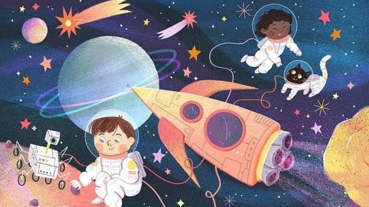 Tranh mẫu 3: ước mơ của em làm phi hành gia