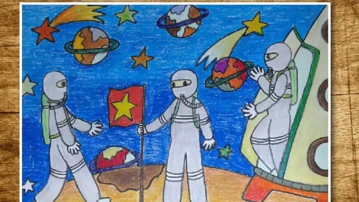 Tranh mẫu 4: ước mơ của em làm phi hành gia