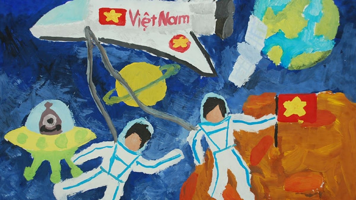 Tranh mẫu 5: ước mơ của em làm phi hành gia