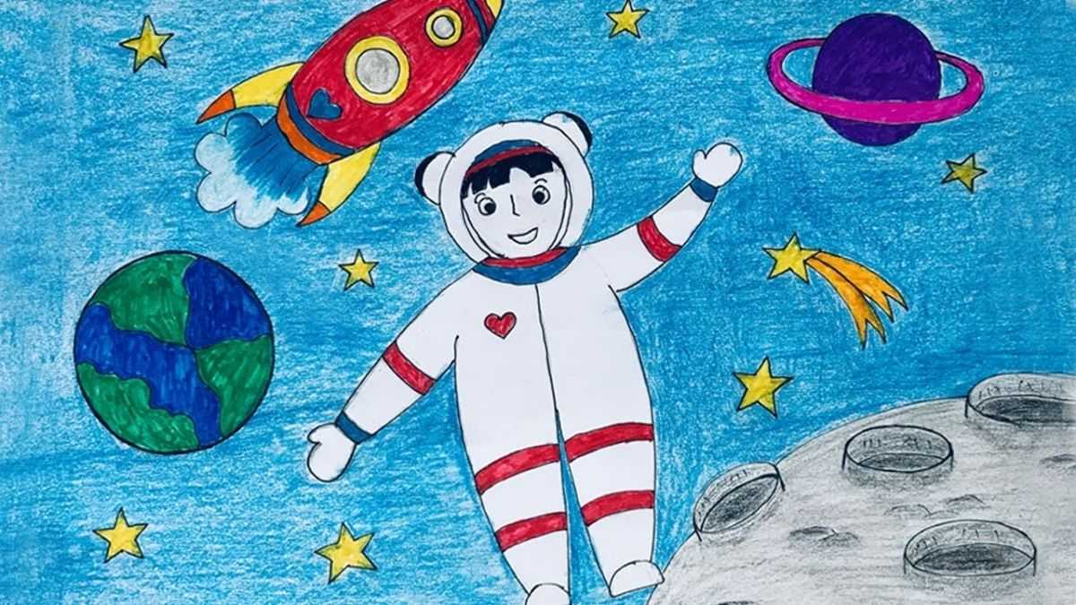 Tranh mẫu 7: ước mơ của em làm phi hành gia