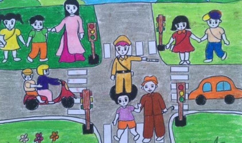 Tranh mẫu 2: ước mơ làm công an