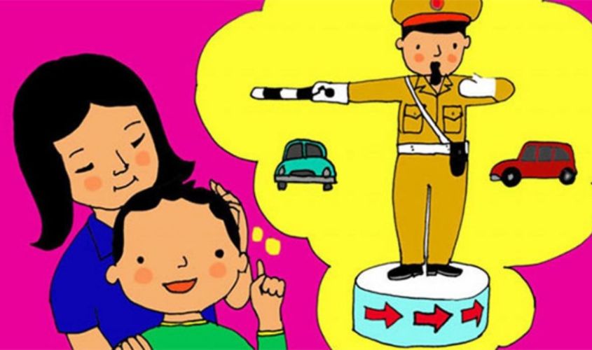 Tranh mẫu 3: ước mơ làm công an