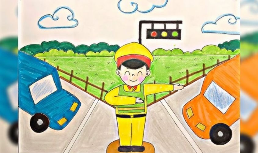 Tranh mẫu 6: ước mơ làm công an