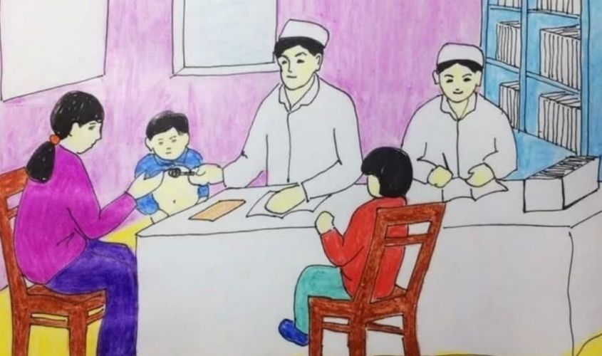 Tranh mẫu 2: ước mơ làm bác sĩ