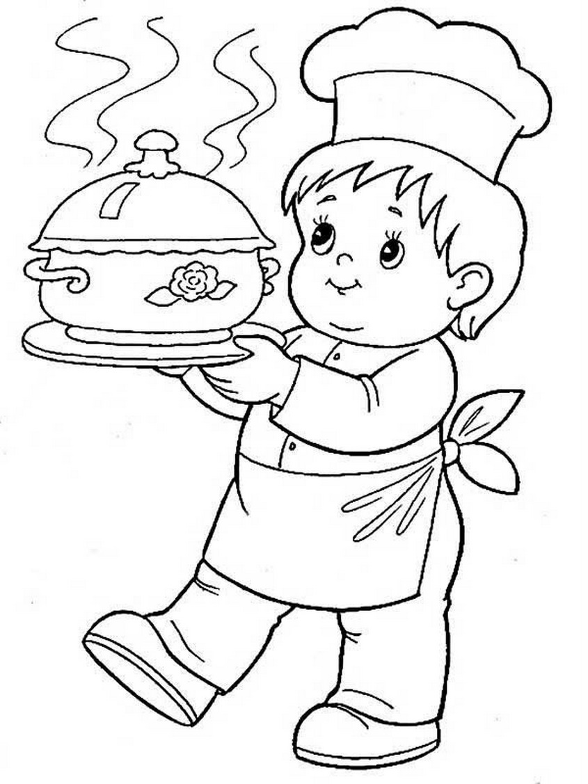 Tranh tô màu nghề nghiệp bồi bàn