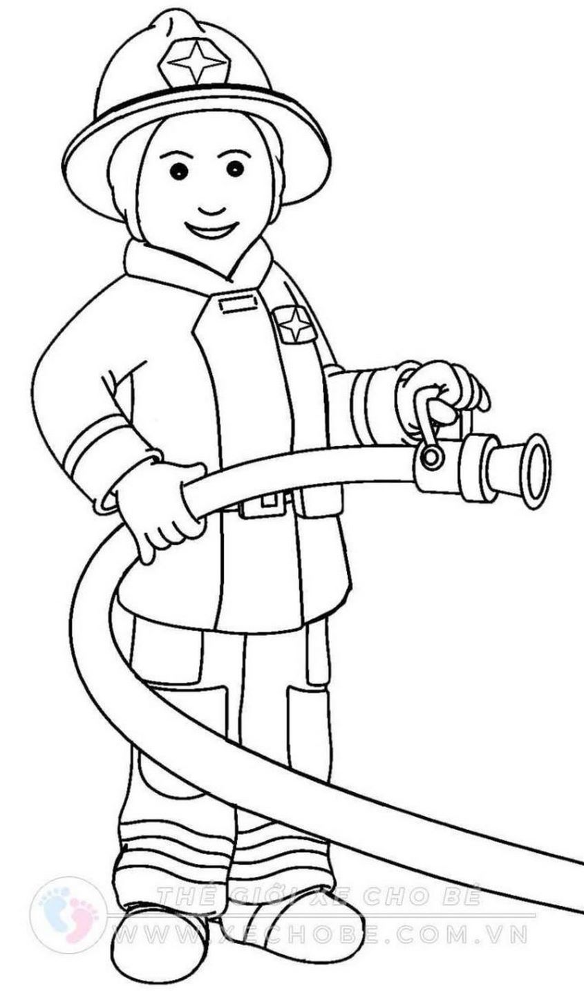 Tranh tô màu nghề nghiệp lính cứu hỏa