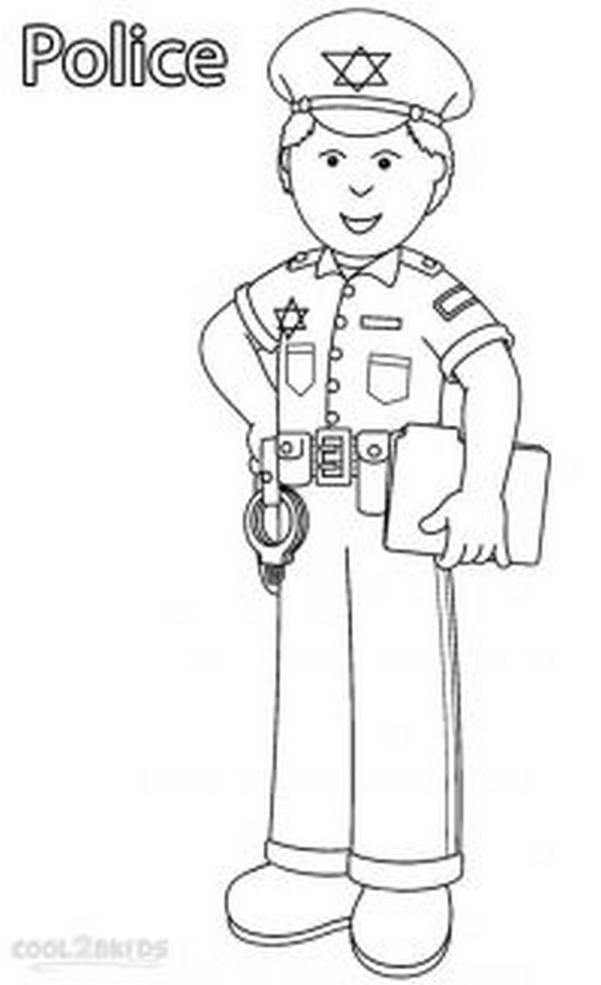Tranh tô màu nghề nghiệp cảnh sát