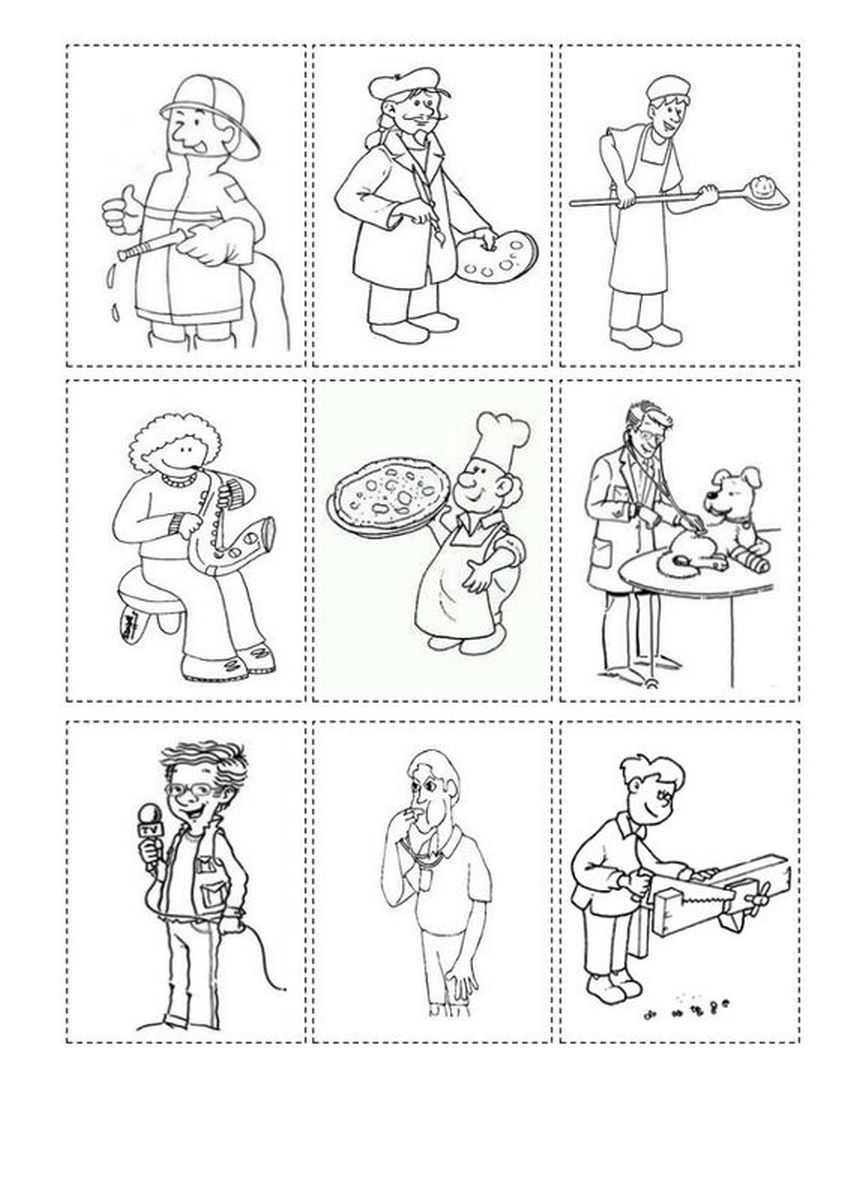 Tranh tô màu nghề nghiệp của con trai