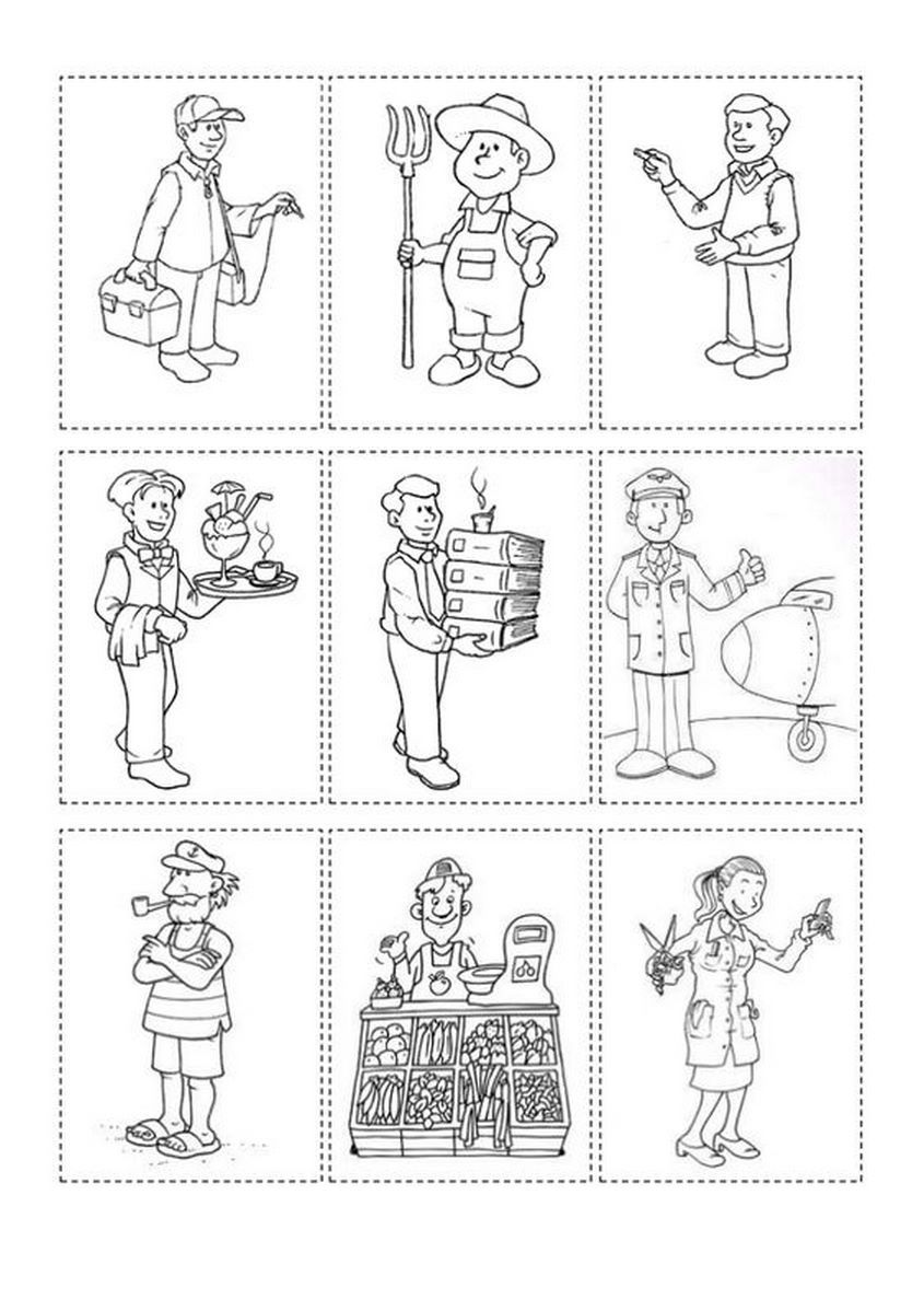 Tranh tô màu nghề nghiệp dành cho nam