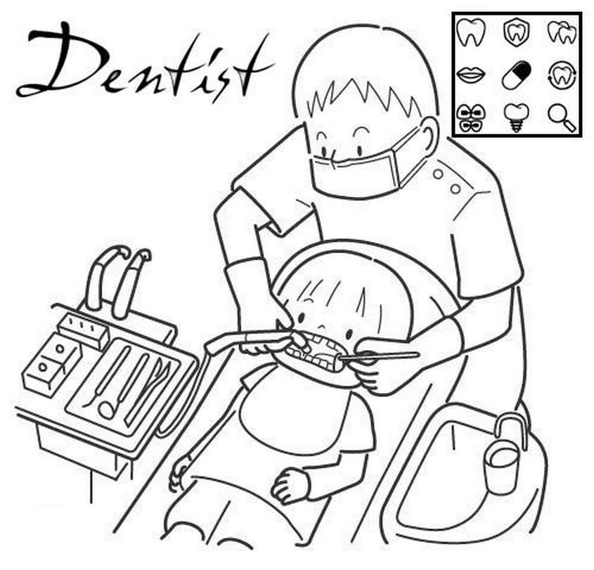 Tranh tô màu nghề nghiệp nha sĩ