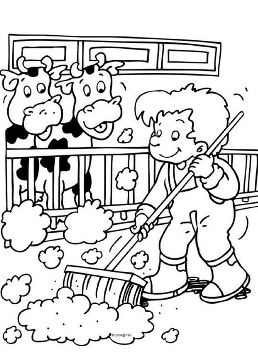 Tranh tô màu nghề nghiệp nông dân trang trại