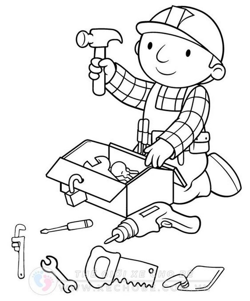 Tranh tô màu nghề nghiệp thợ sửa chữa