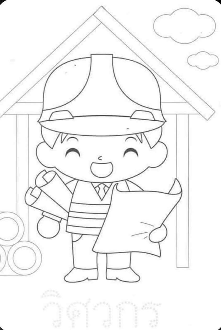 Tranh tô màu nghề nghiệp kiến trúc sư