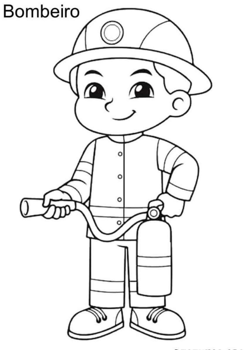 Tranh tô màu nghề nghiệp lính cứu hỏa