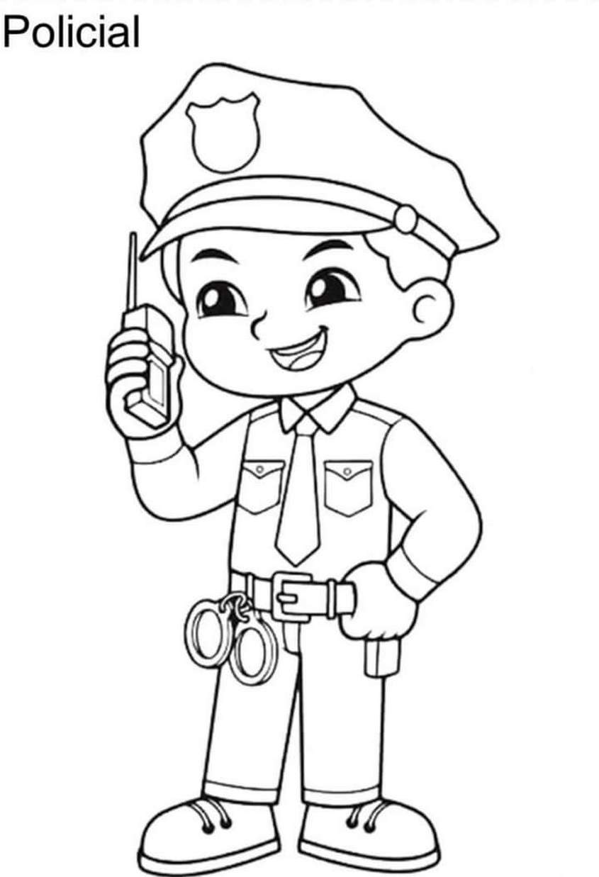 Tranh tô màu nghề nghiệp cảnh sát