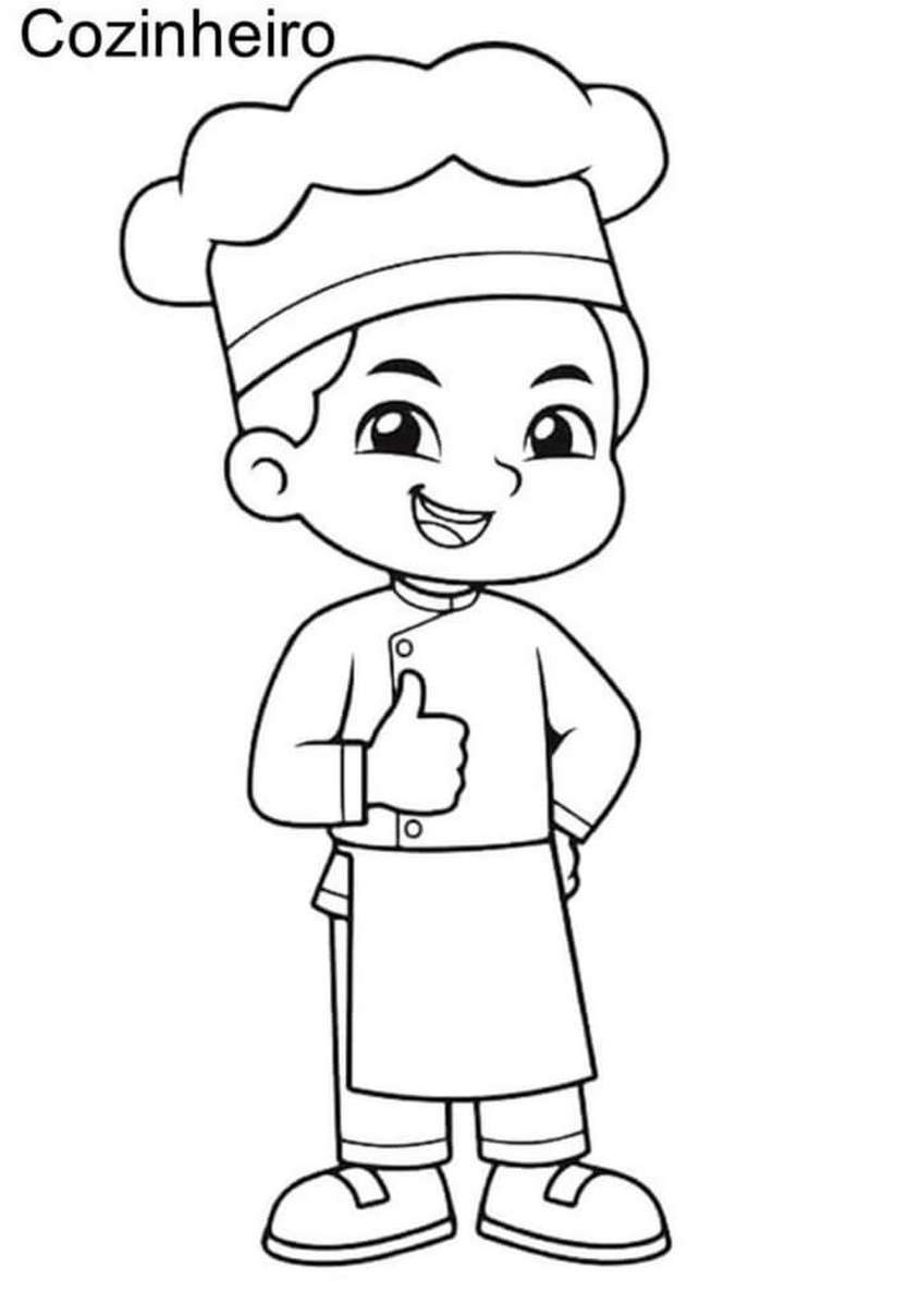 Tranh tô màu nghề nghiệp đầu bếp