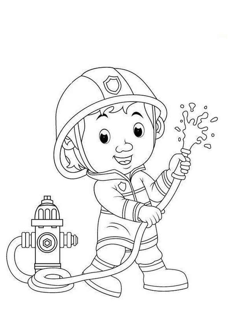 Tranh tô màu nghề nghiệp lính cứu hỏa