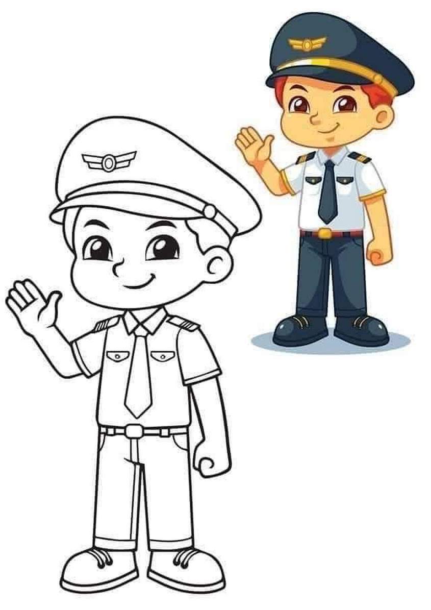 Tranh tô màu nghề nghiệp thủy thủ