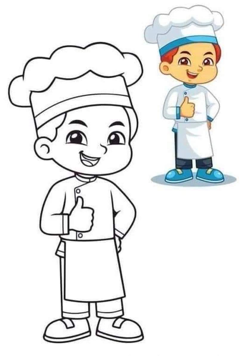 Tranh tô màu nghề nghiệp đầu bếp