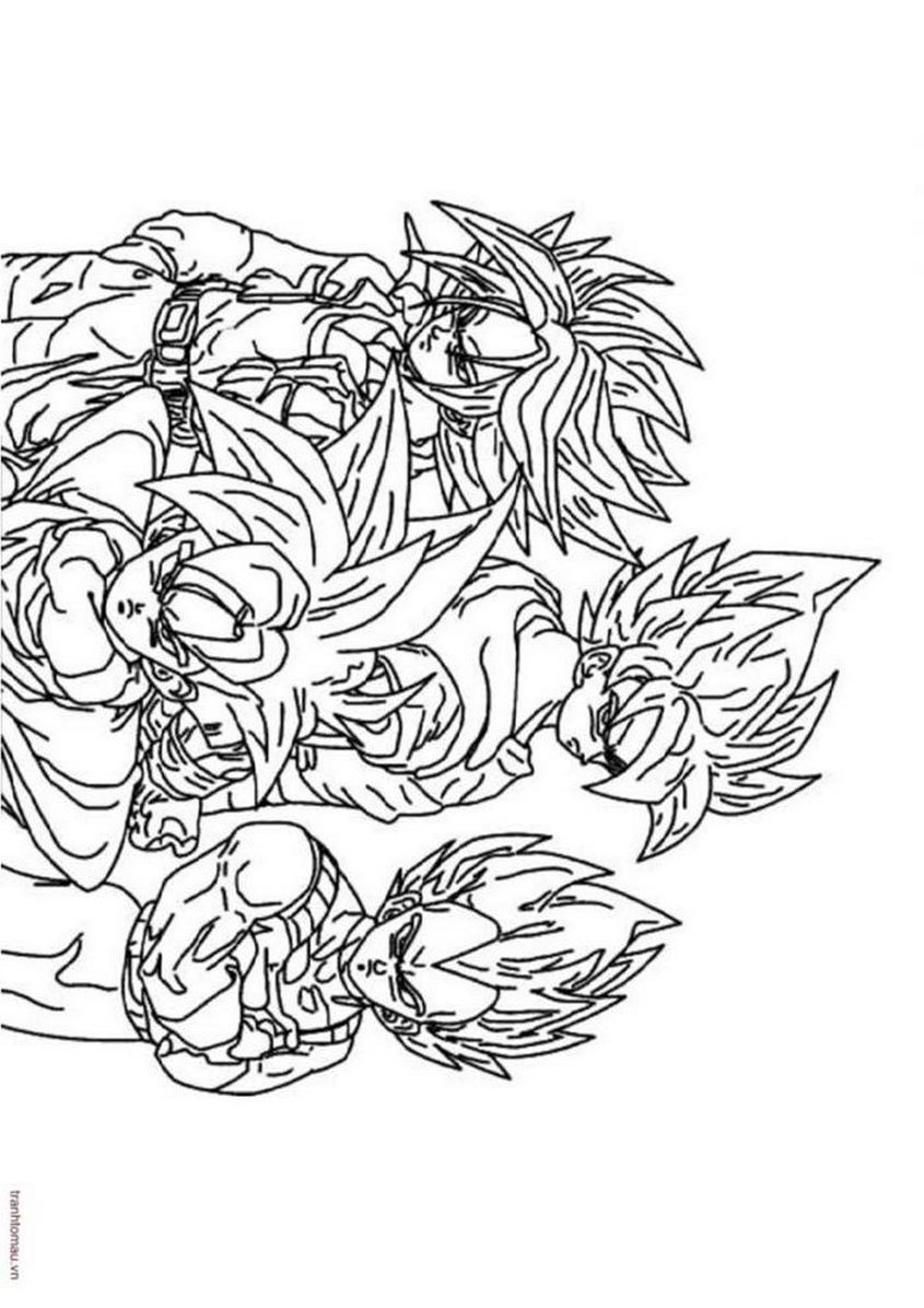 Tranh tô màu Songoku và các nhân vật trong 7 viên ngọc rồng - 12