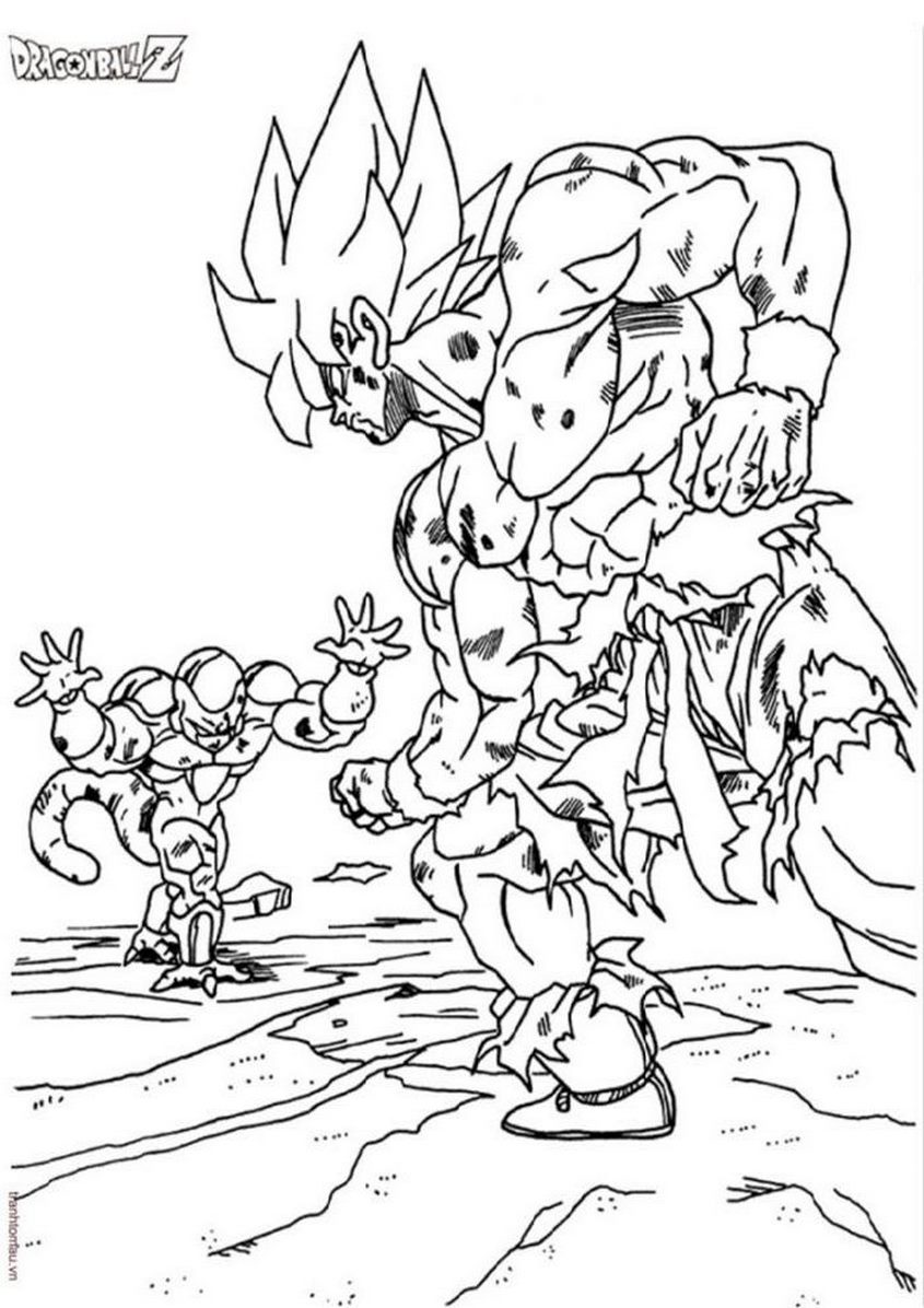Tranh tô màu Songoku và các nhân vật trong 7 viên ngọc rồng - 13