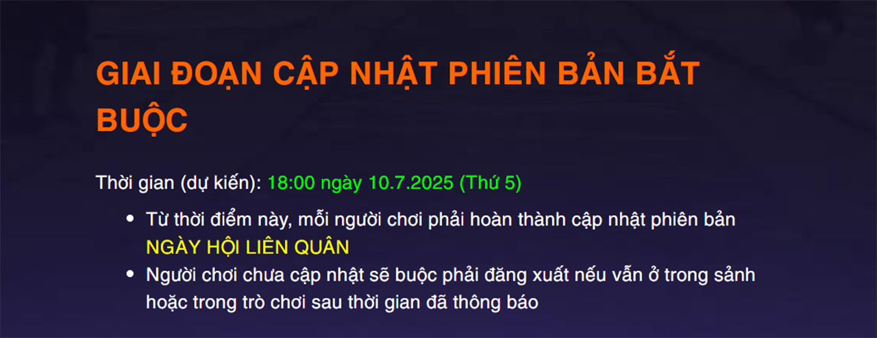 Quy Trình Cập Nhật Ngày Hội Liên Quân 2025 Quy Trình Cập Nhật Ngày Hội Liên Quân 2025