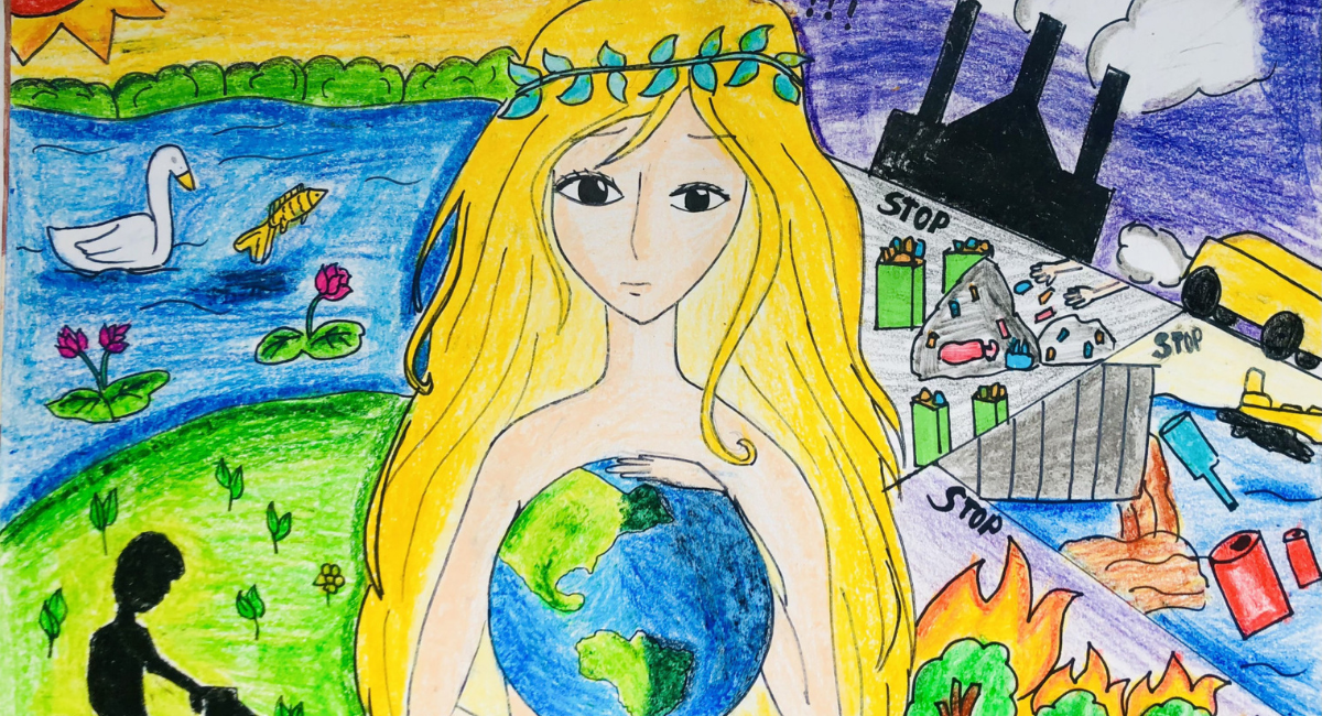 Tranh mẫu 3: Bảo vệ rừng