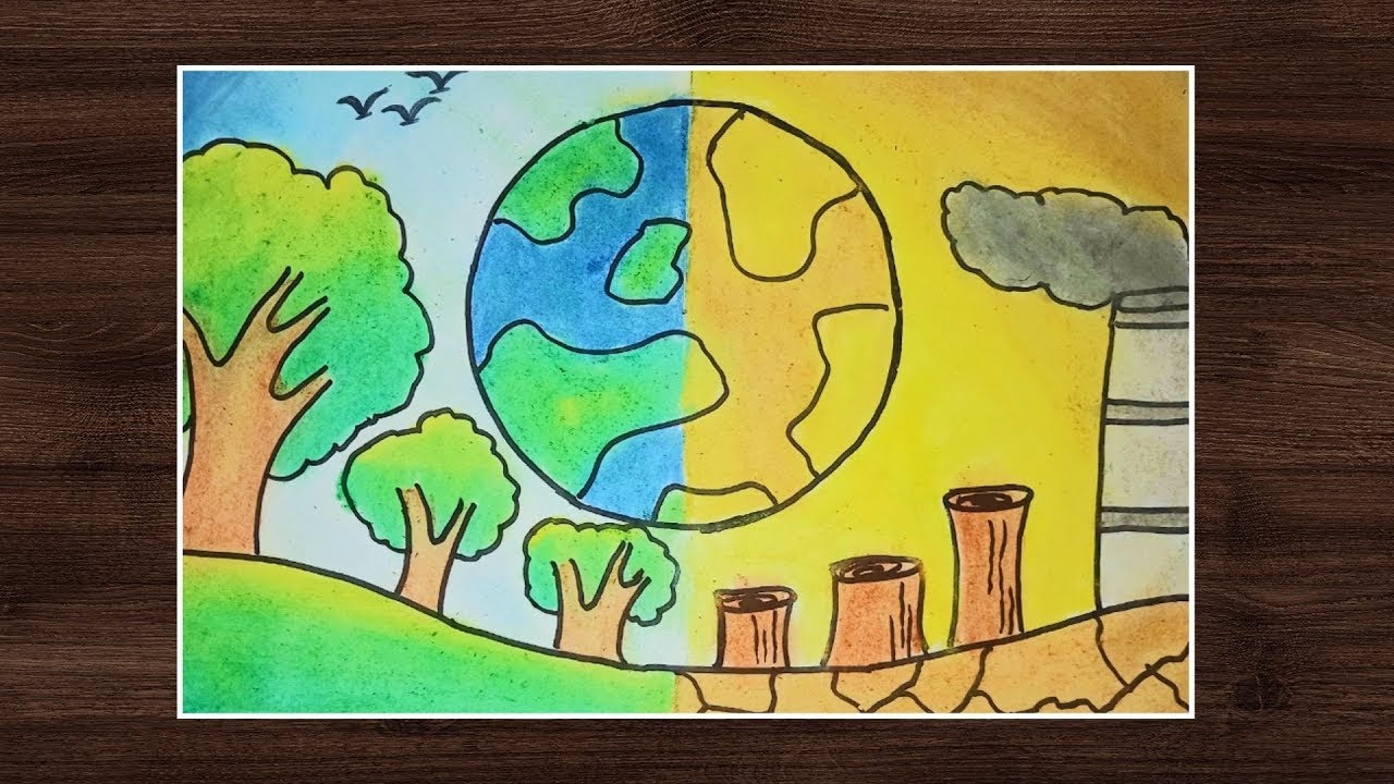 Tranh mẫu 5: Bảo vệ rừng