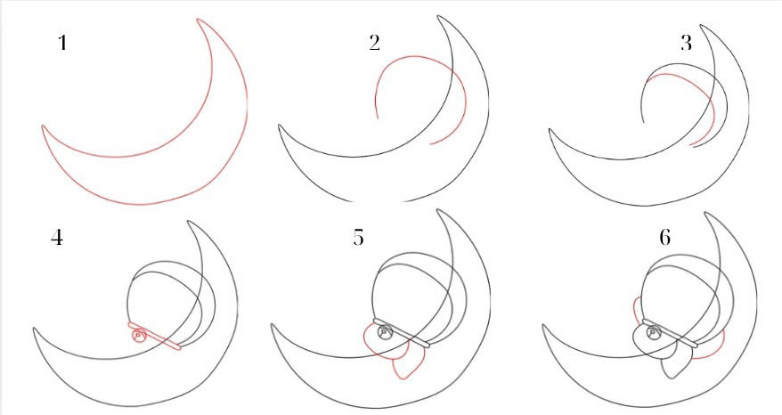 Vẽ Doraemon đang ngủ với vầng trăng