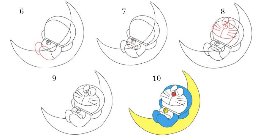 Hoàn thành chú mèo Doraemon đang ngủ