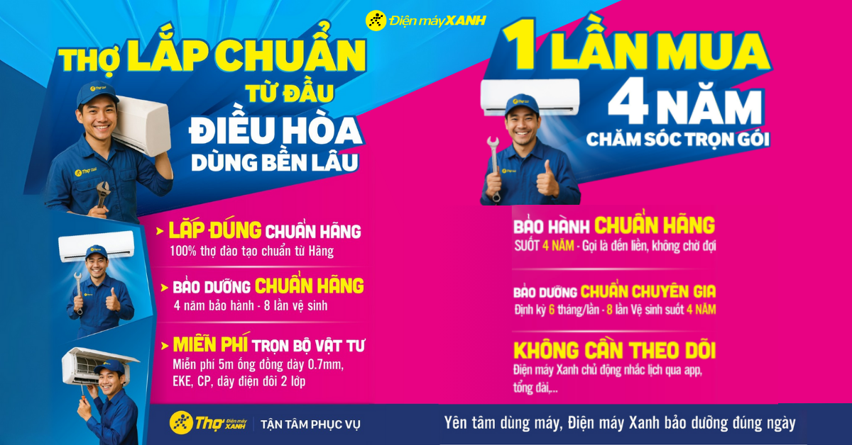 Lắp đặt chuẩn hãng - Sử dụng bền lâu - Chăm sóc trọn vòng đời thiết bị Lắp đặt chuẩn hãng - Sử dụng bền lâu - Chăm sóc trọn vòng đời thiết bị