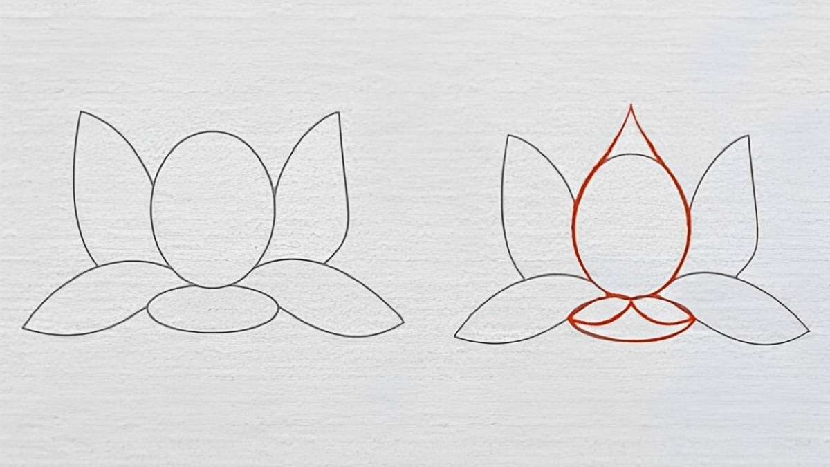 Trước tiên, bạn vẽ một hình bầu dục lớn ở giữa trang giấy