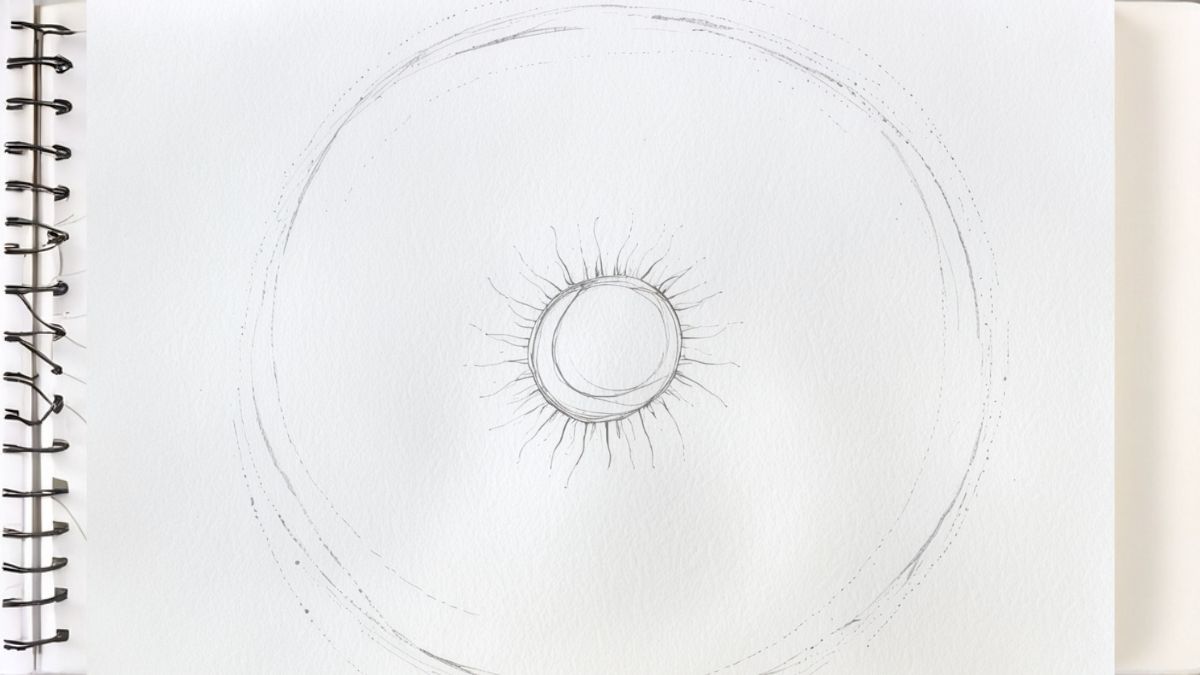 Bạn vẽ một hình tròn nhỏ ở giữa để làm nhụy sen