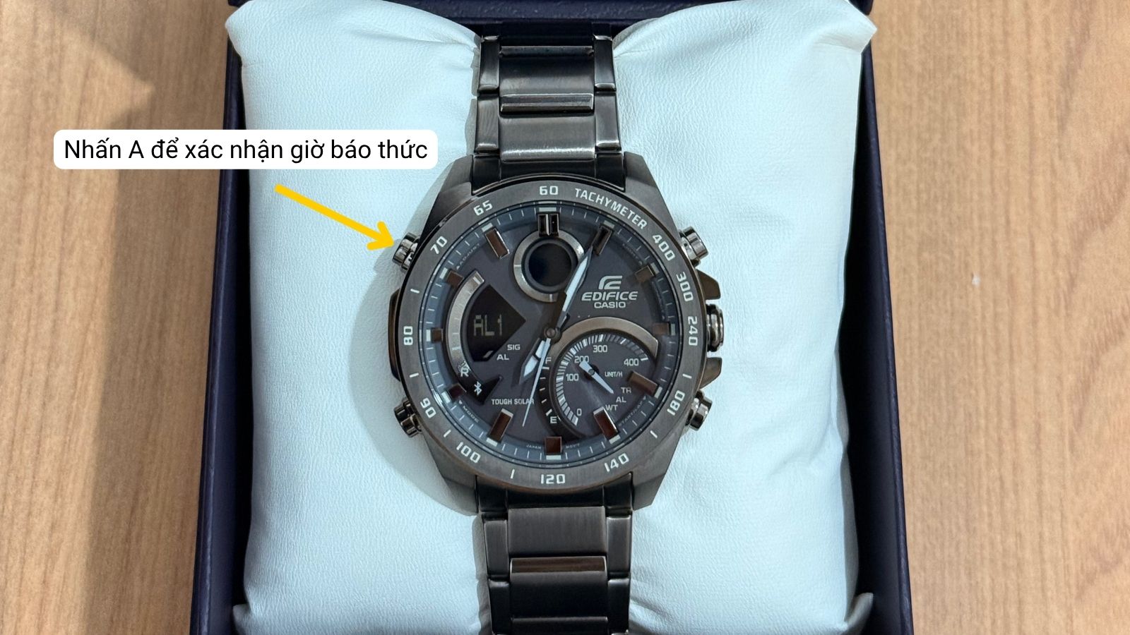 Nhấn A 2 lần để lưu v&agrave; tho&aacute;t chế độ b&aacute;o thức