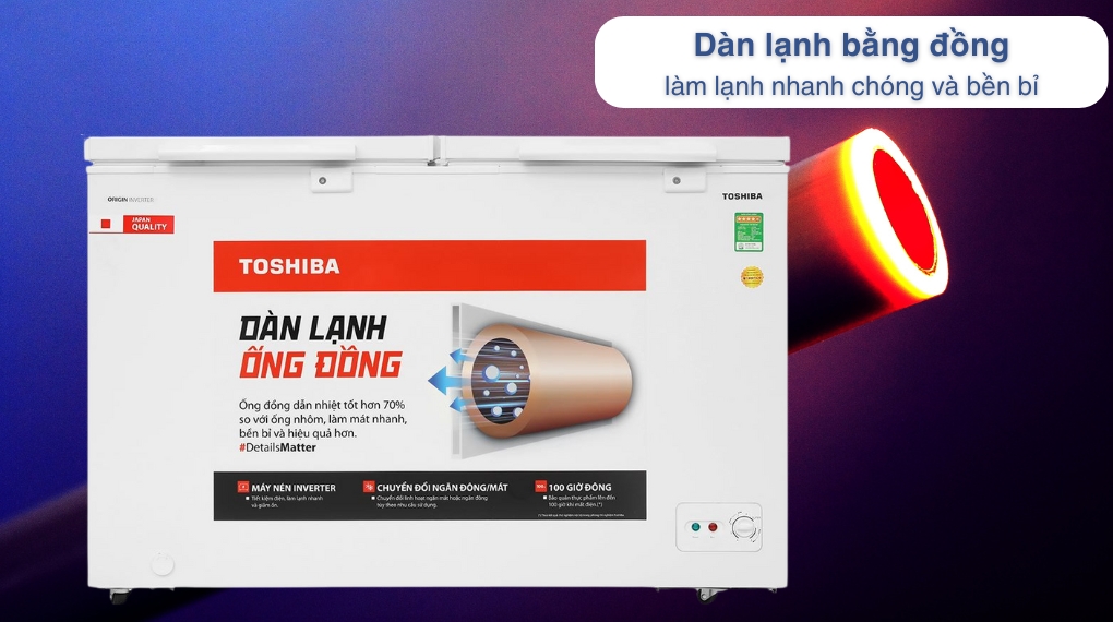 Tủ đông Toshiba Inverter 362 lít GR-RC470CM-PMV(01) làm lạnh nhanh chóng, giữ nhiệt lâu