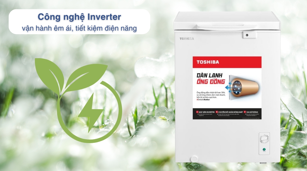 Tủ đông Toshiba Inverter 143 lít GR-RC185CM-PMV(01) được trang bị công nghệ Inverter, vận hành êm ái