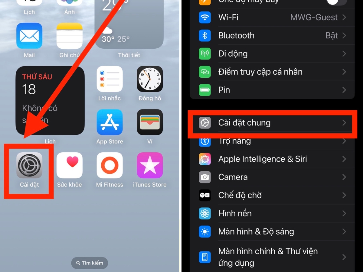 C&agrave;i đặt > C&agrave;i đặt chung