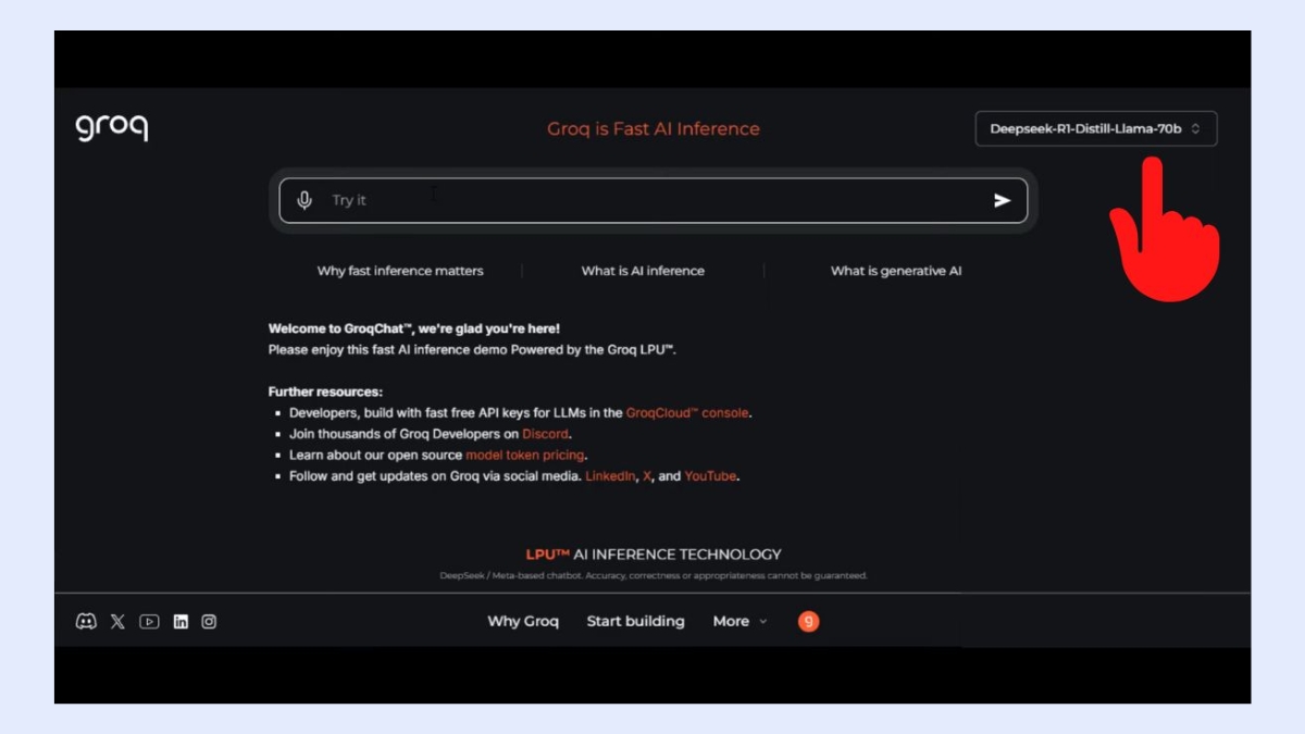 Giao diện DeepSeek AI