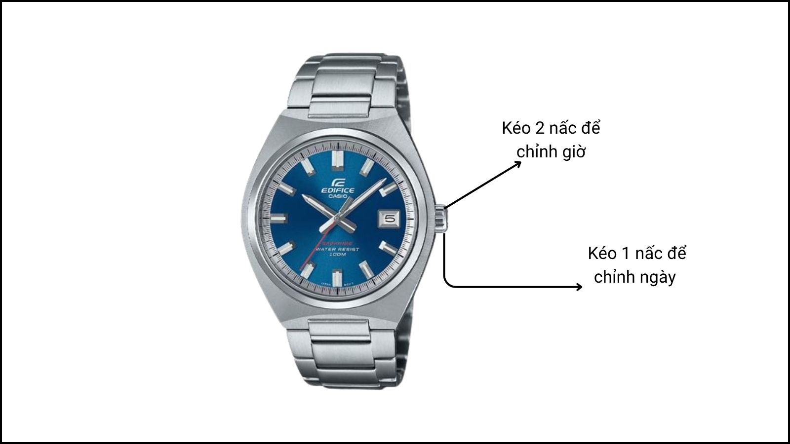 N&uacute;m vặn để chỉnh ng&agrave;y, giờ