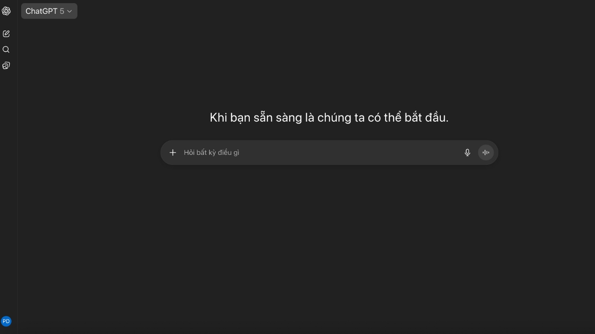 Mở ứng dụng hoặc trang web ChatGPT