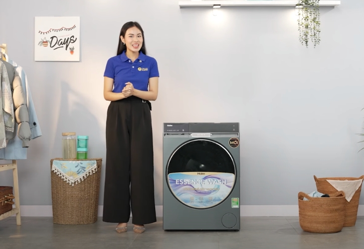 Máy giặt Haier X9 có thiết kế sang trọng, tinh tế, phù hợp với đa dạng không gian nội thất