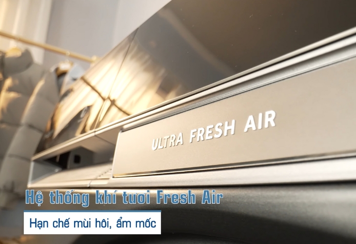 Quần áo sẽ được hạn chế mùi ẩm mốc nhờ vào hệ thống khí tươi Fresh Air