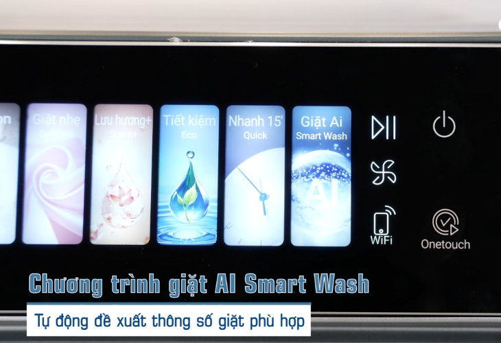 AI sẽ tự động tùy chỉnh thông số phù hợp để quần áo của bạn sạch tối ưu