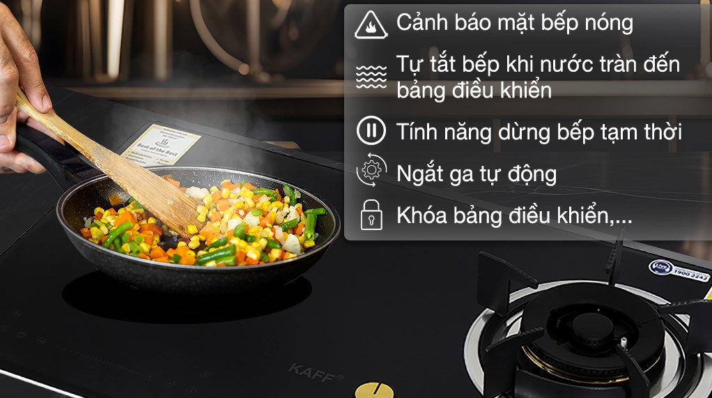 Bếp từ ga lắp âm KAFF KF-088IG sở hữu nhiều tiện ích giúp việc sử dụng tiện lợi và an toàn hơn