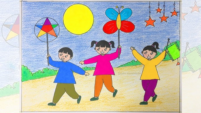 Mẫu 10: Tranh vẽ trung thu đơn giản
