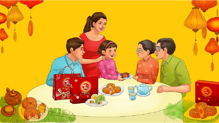 Vẽ tranh Trung Thu bên gia đình